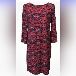 NWT Tiana B Paisley Multicolor Red/Purple Pullover Dress Size 6